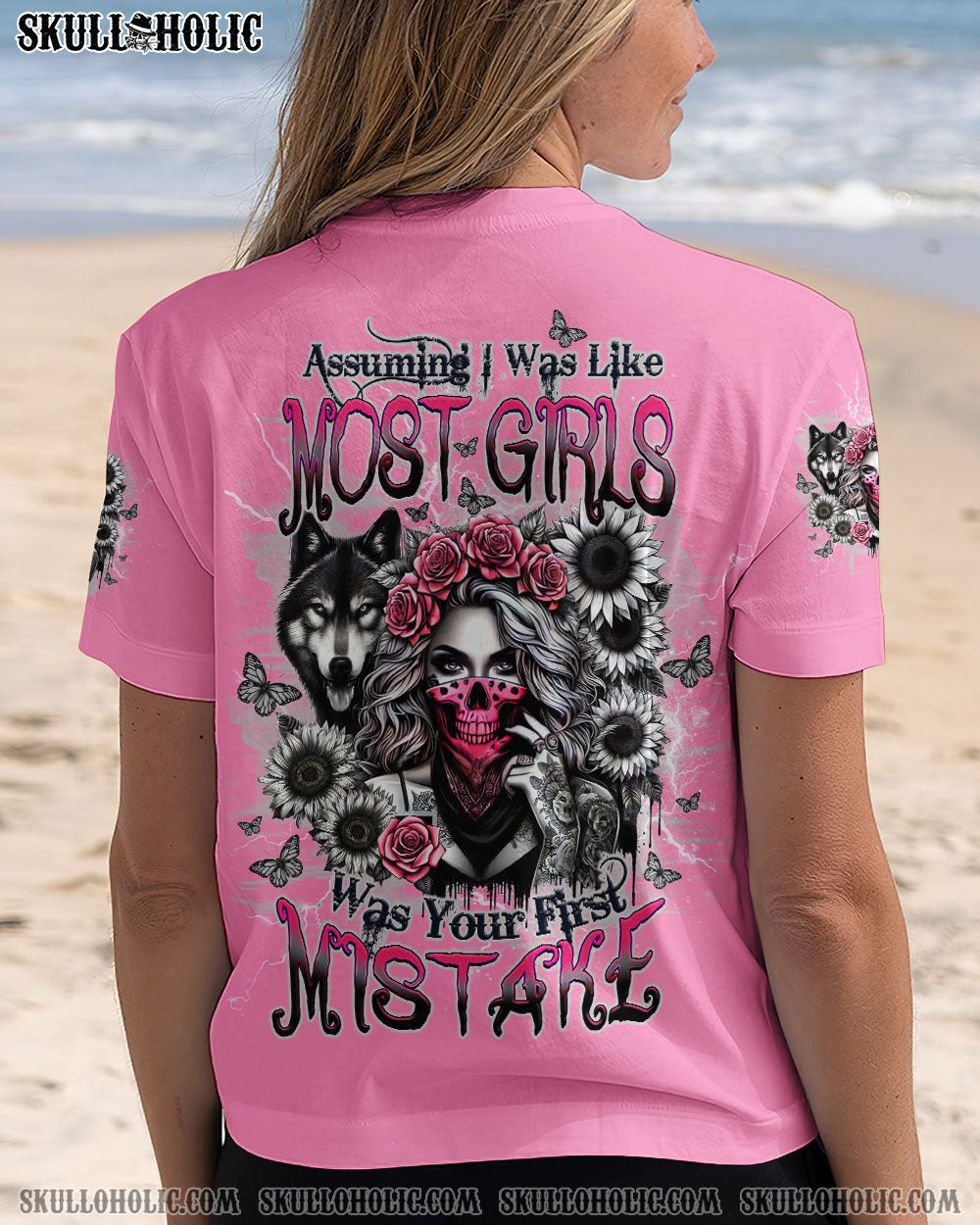 BLISSCORNERS ASSUMING I WAS LIKE MOST GIRLS WOLF SKULL LADY ALL OVER PRINT
