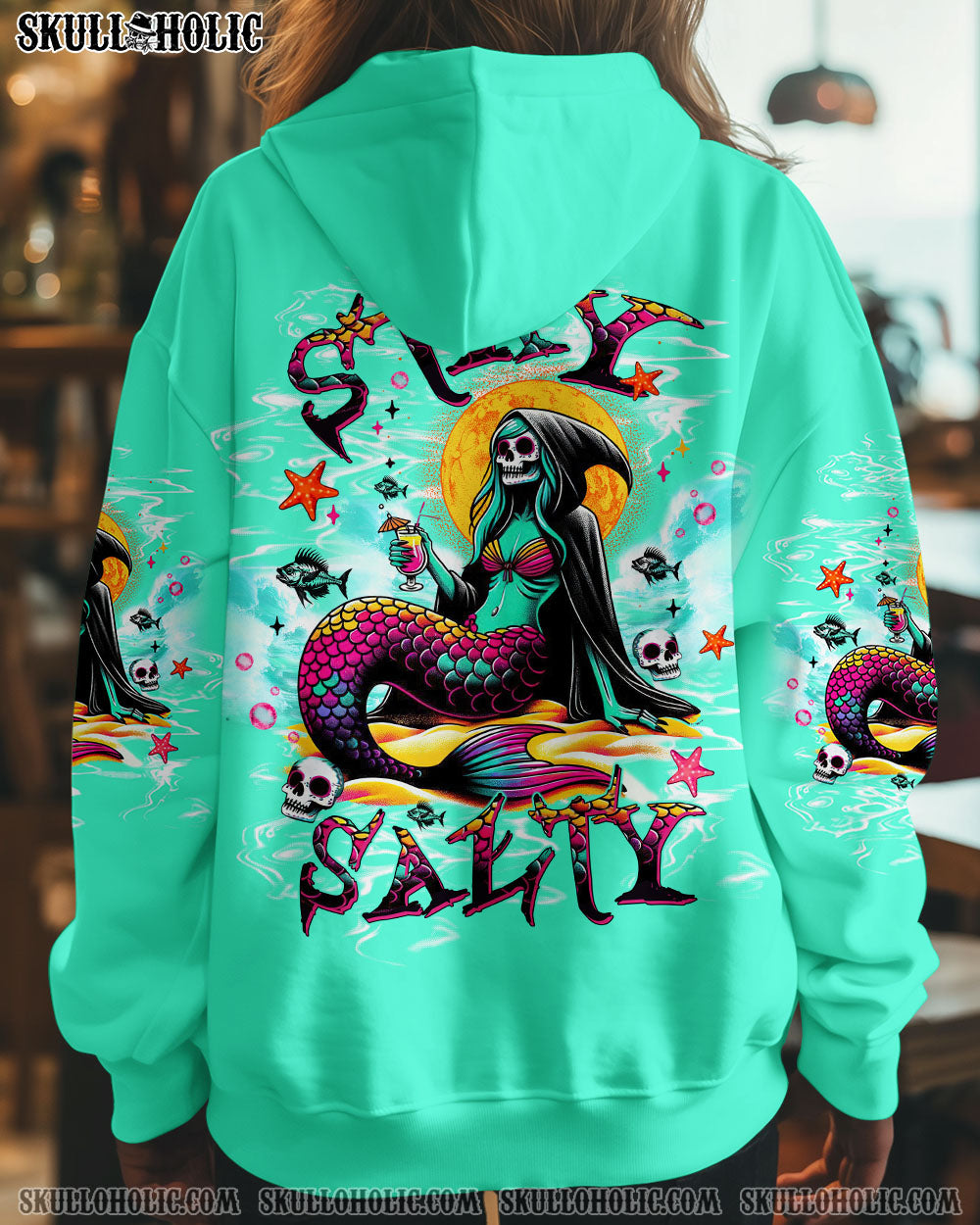 BLISSCORNERS STAY SALTY SKELETON MERMAID ALL OVER PRINT