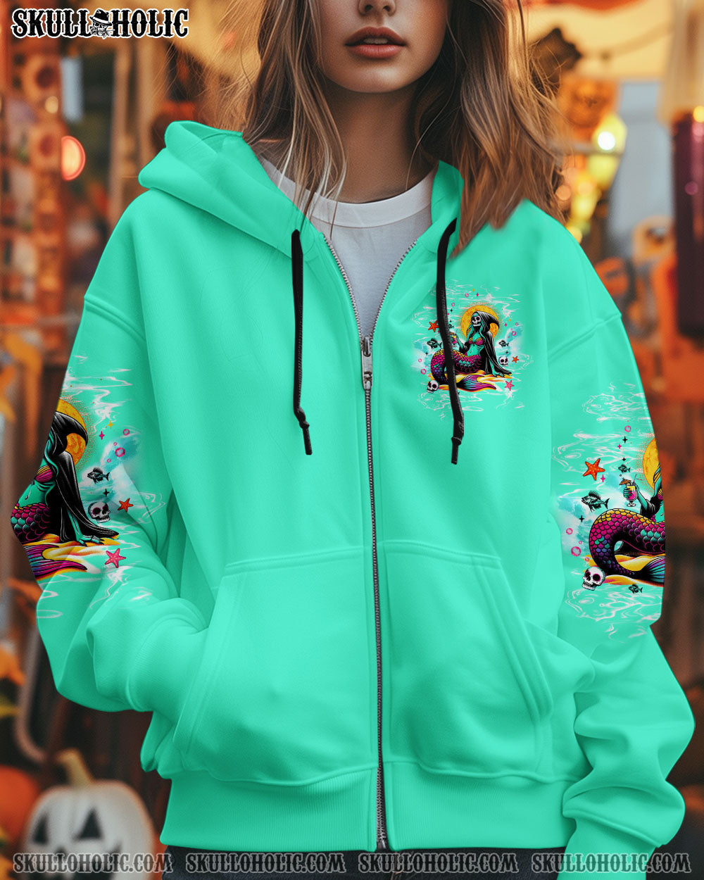 BLISSCORNERS STAY SALTY SKELETON MERMAID ALL OVER PRINT