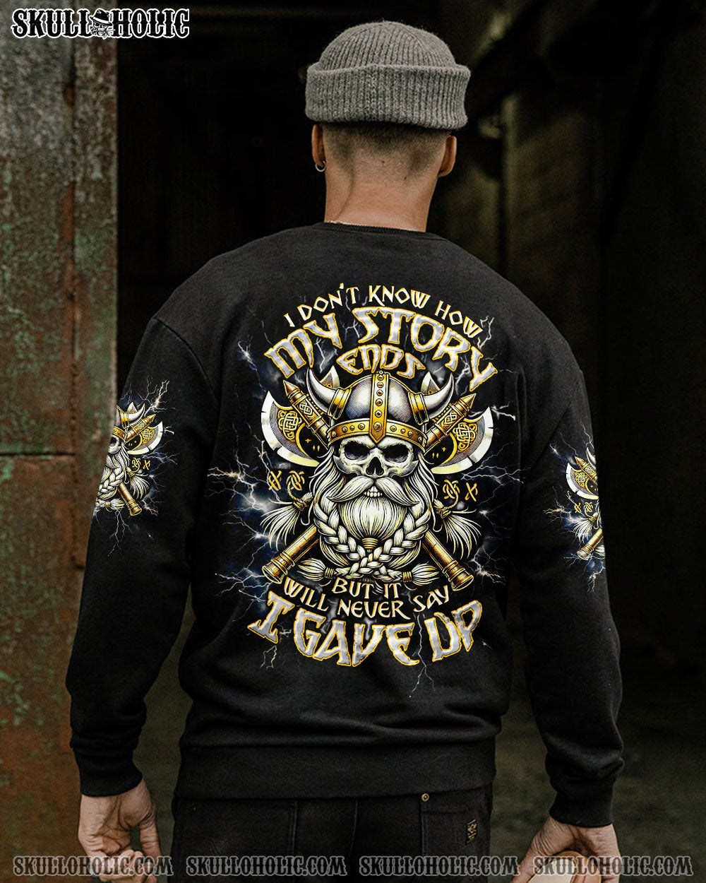 BLISSCORNERS I DON'T KNOW HOW MY STORY ENDS VIKING SKULL ALL OVER PRINT