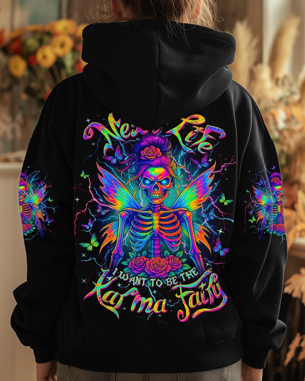 BLISSCORNERS I DO WHAT I WANT MESSY BUN SKULL ALL OVER PRINT