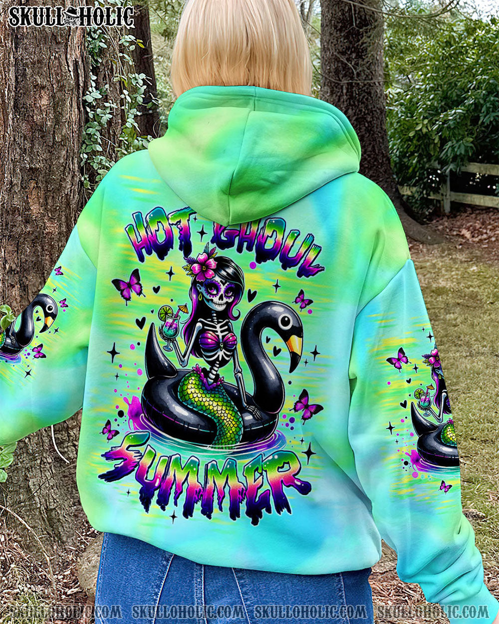 BLISSCORNERS HOT GHOUL SUMMER MERMAID SKELETON ALL OVER PRINT