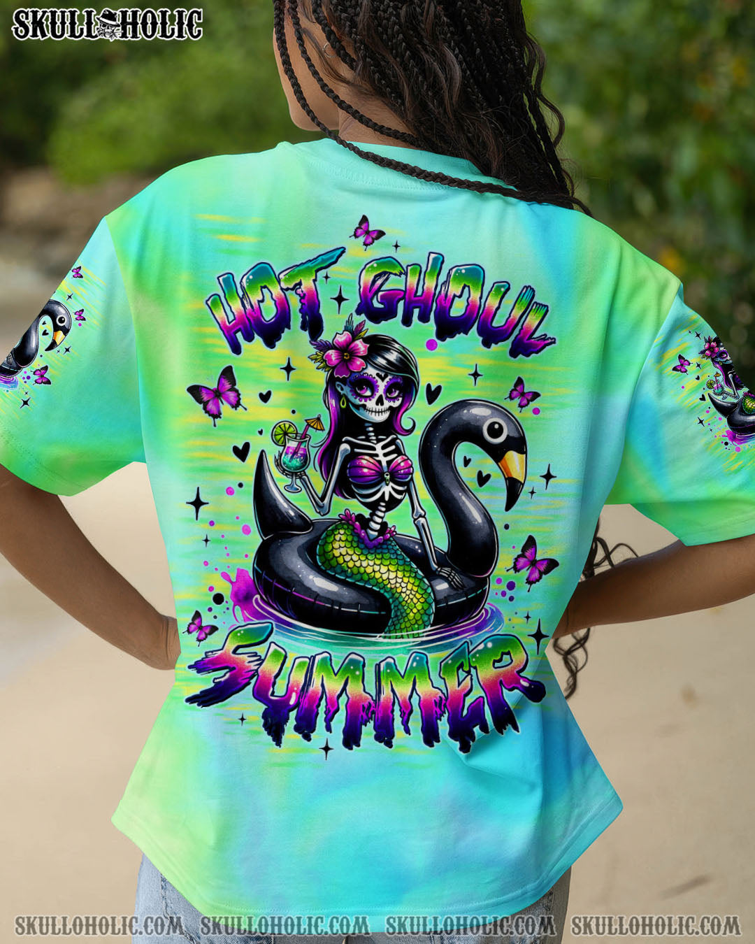 BLISSCORNERS HOT GHOUL SUMMER MERMAID SKELETON ALL OVER PRINT