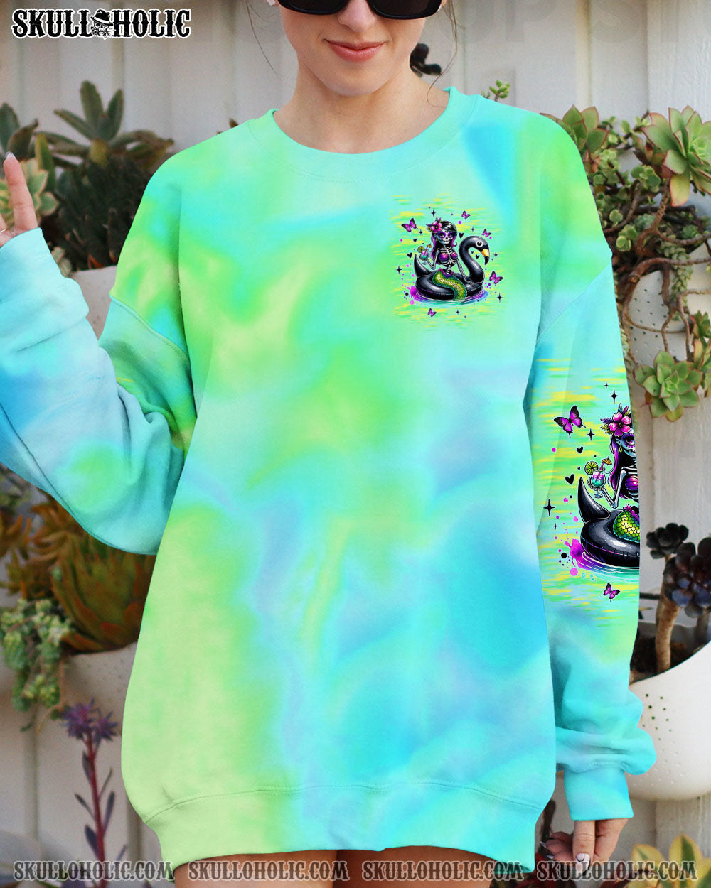BLISSCORNERS HOT GHOUL SUMMER MERMAID SKELETON ALL OVER PRINT