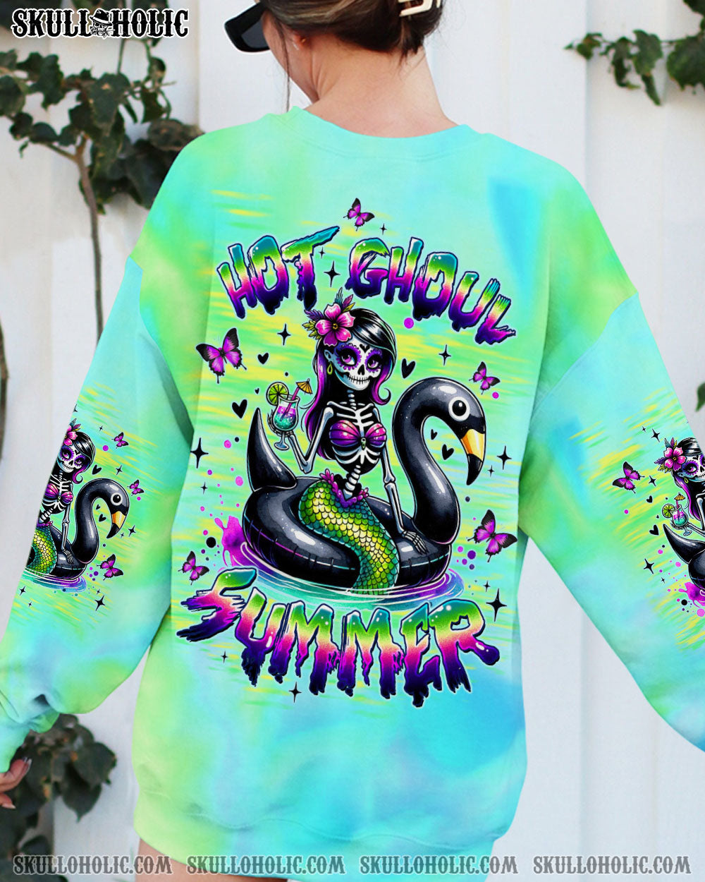 BLISSCORNERS HOT GHOUL SUMMER MERMAID SKELETON ALL OVER PRINT