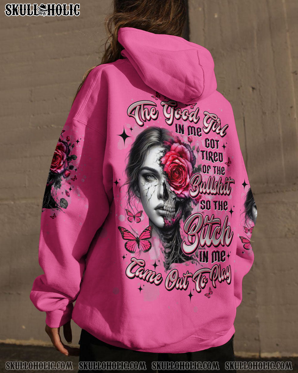BLISSCORNERS IF YOU THINK THE THINGS I SAY OUT LOUD MESSY BUN SKULL TIE DYE ALL OVER PRINT