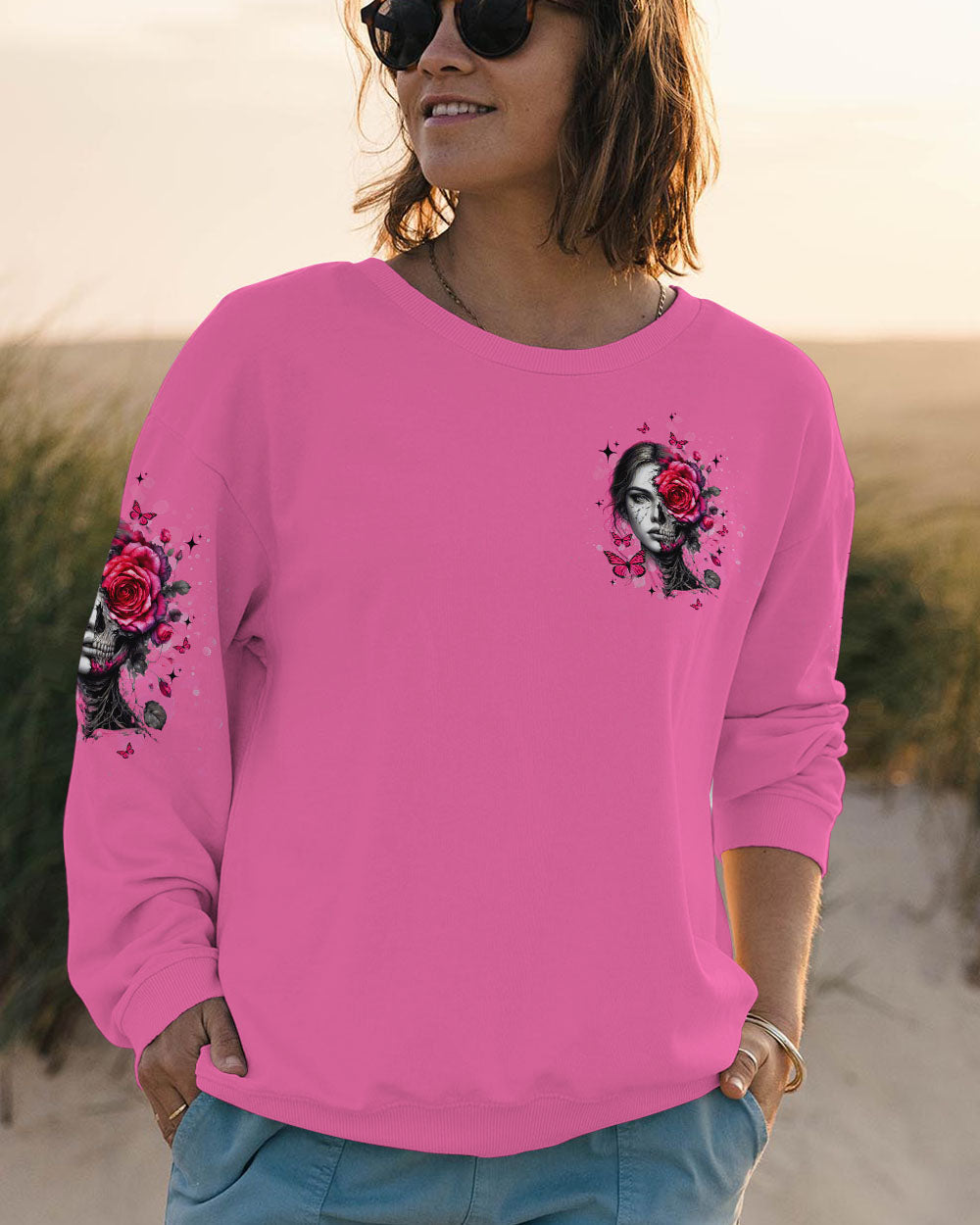 BLISSCORNERS IF YOU THINK THE THINGS I SAY OUT LOUD MESSY BUN SKULL TIE DYE ALL OVER PRINT
