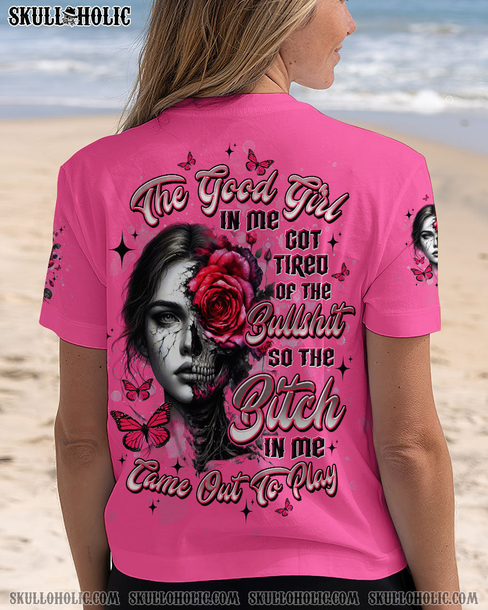 BLISSCORNERS IF YOU THINK THE THINGS I SAY OUT LOUD MESSY BUN SKULL TIE DYE ALL OVER PRINT