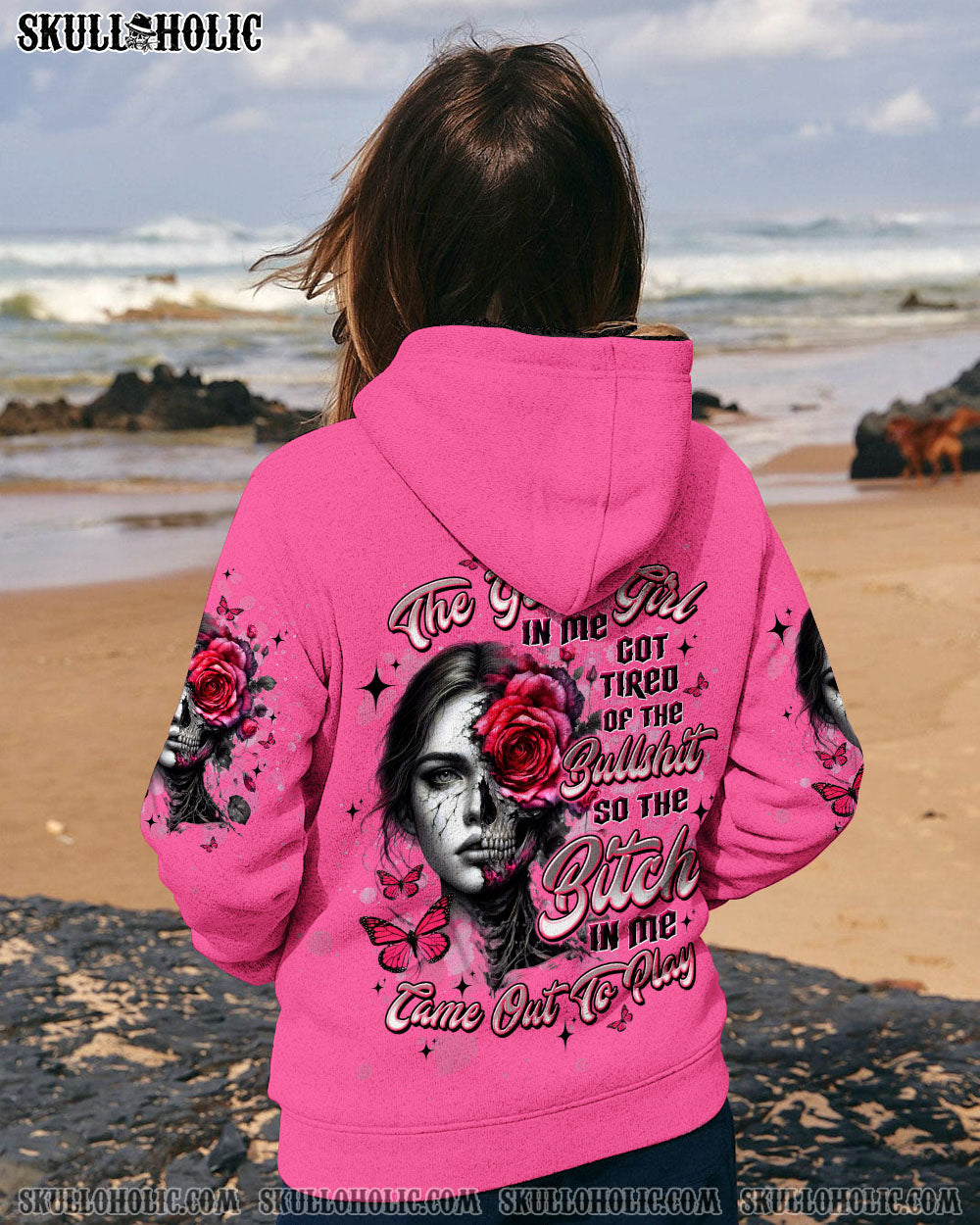 BLISSCORNERS IF YOU THINK THE THINGS I SAY OUT LOUD MESSY BUN SKULL TIE DYE ALL OVER PRINT
