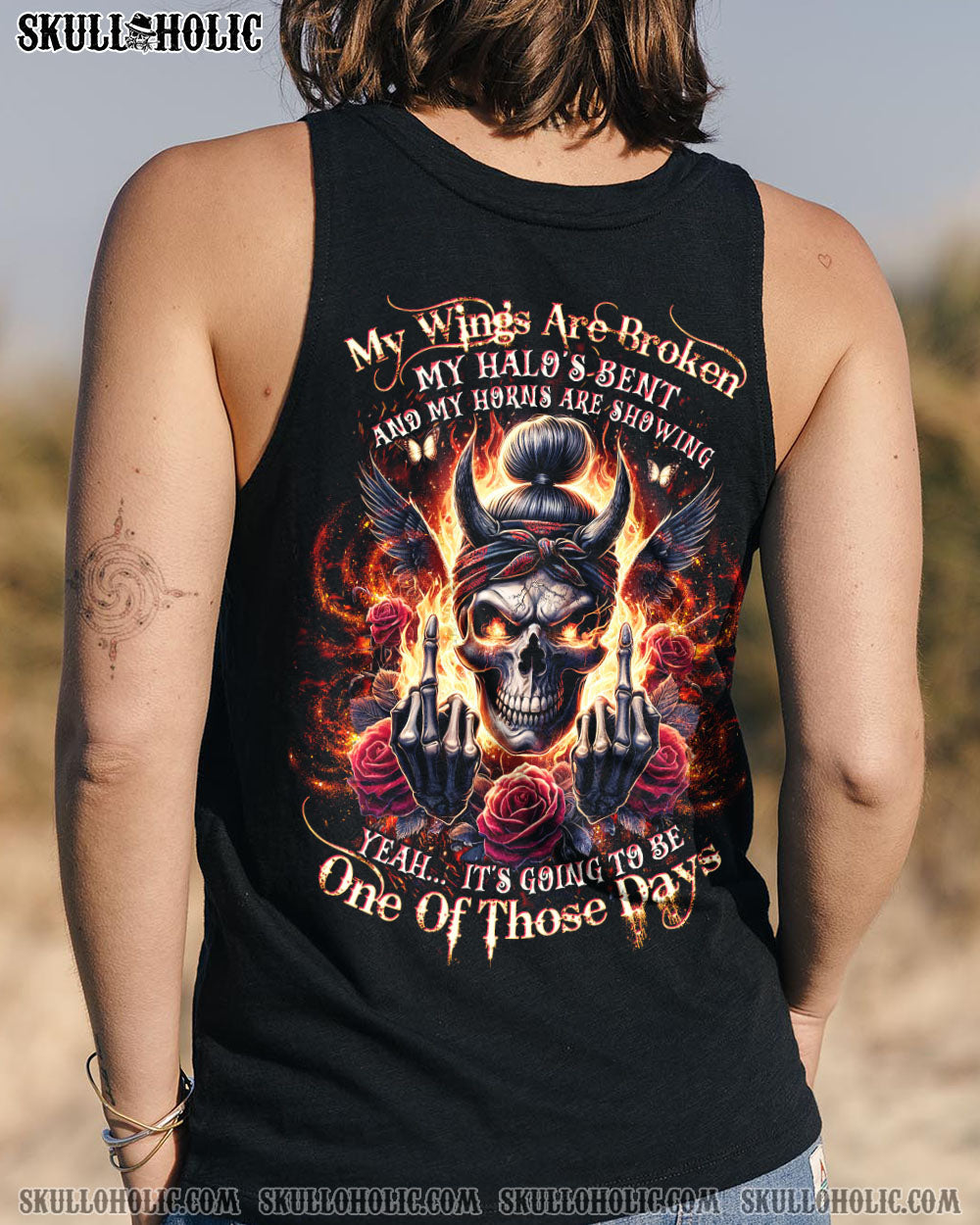 BLISSCORNERS YES I'M A B BUT NOT YOURS MESSY BUN SKULL TIE DYE ALL OVER PRINT