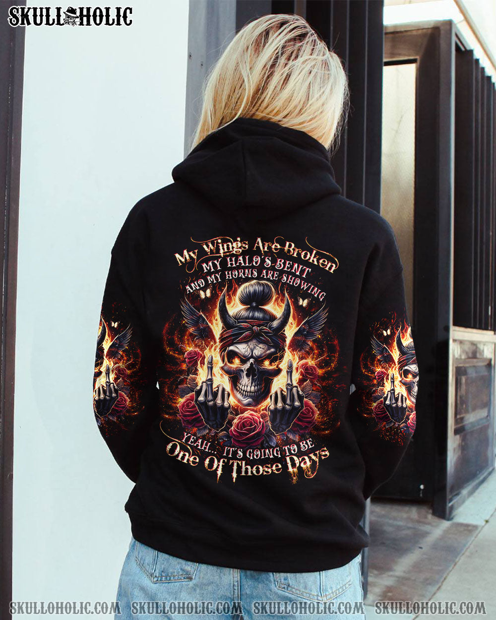 BLISSCORNERS YES I'M A B BUT NOT YOURS MESSY BUN SKULL TIE DYE ALL OVER PRINT