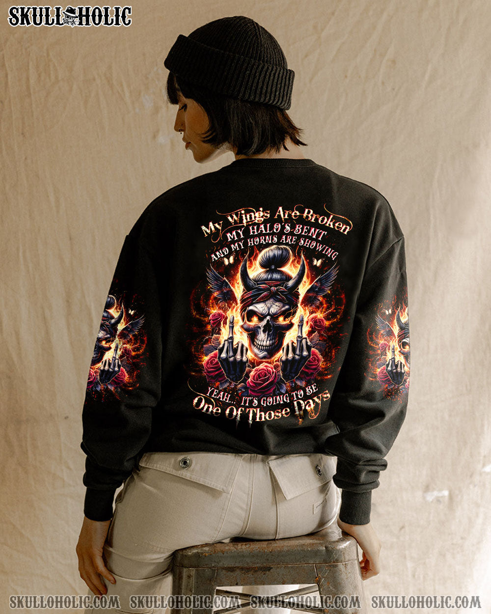 BLISSCORNERS YES I'M A B BUT NOT YOURS MESSY BUN SKULL TIE DYE ALL OVER PRINT