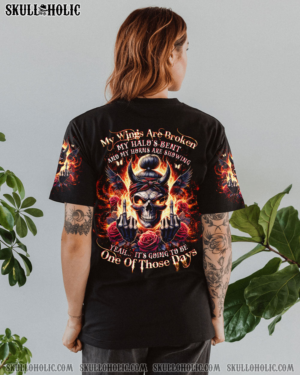 BLISSCORNERS YES I'M A B BUT NOT YOURS MESSY BUN SKULL TIE DYE ALL OVER PRINT
