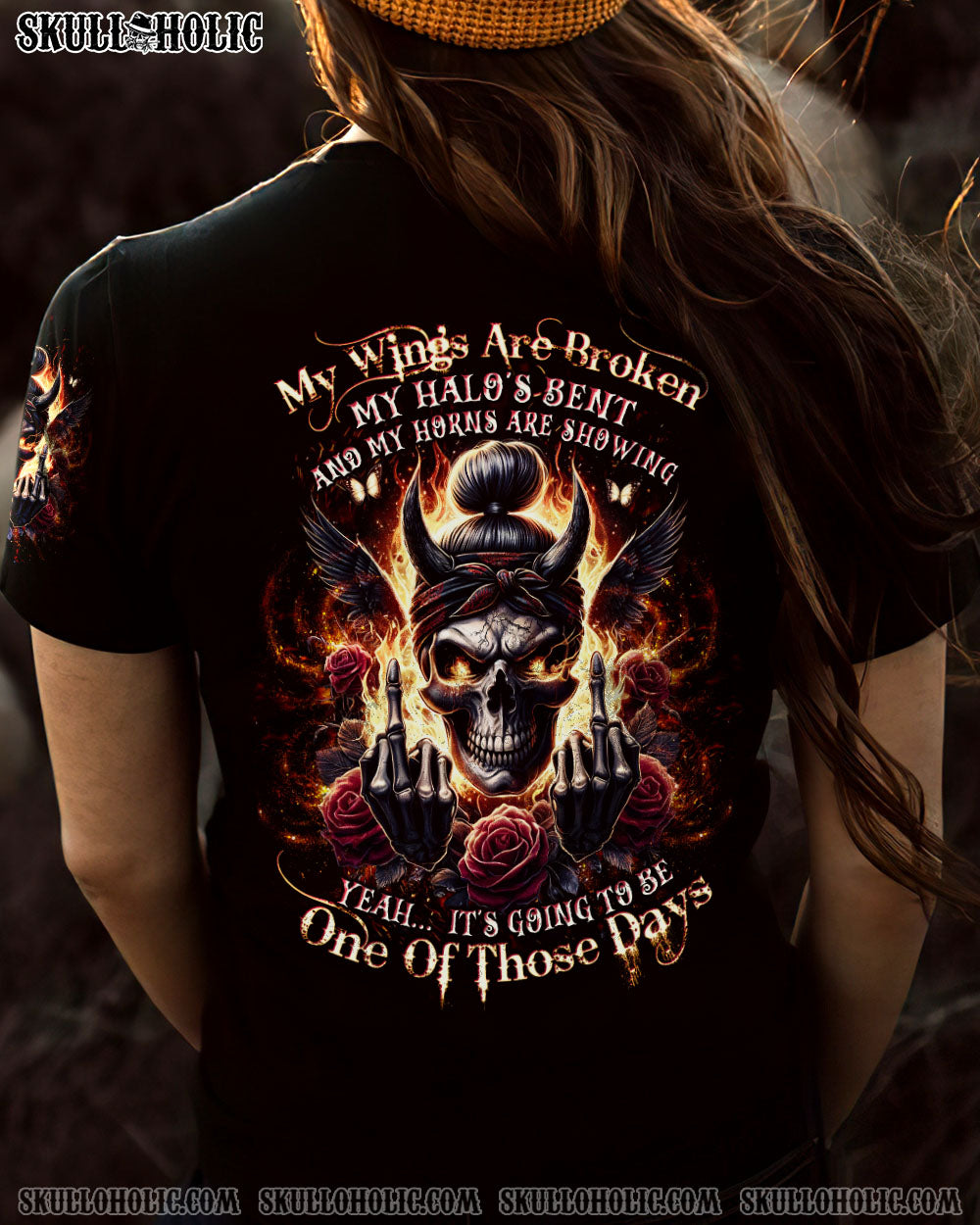 BLISSCORNERS YES I'M A B BUT NOT YOURS MESSY BUN SKULL TIE DYE ALL OVER PRINT
