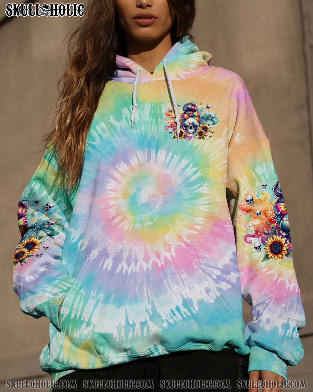 BLISSCORNERS MY GIVE A F IS BROKEN MESSY BUN SKULL ALL OVER PRINT