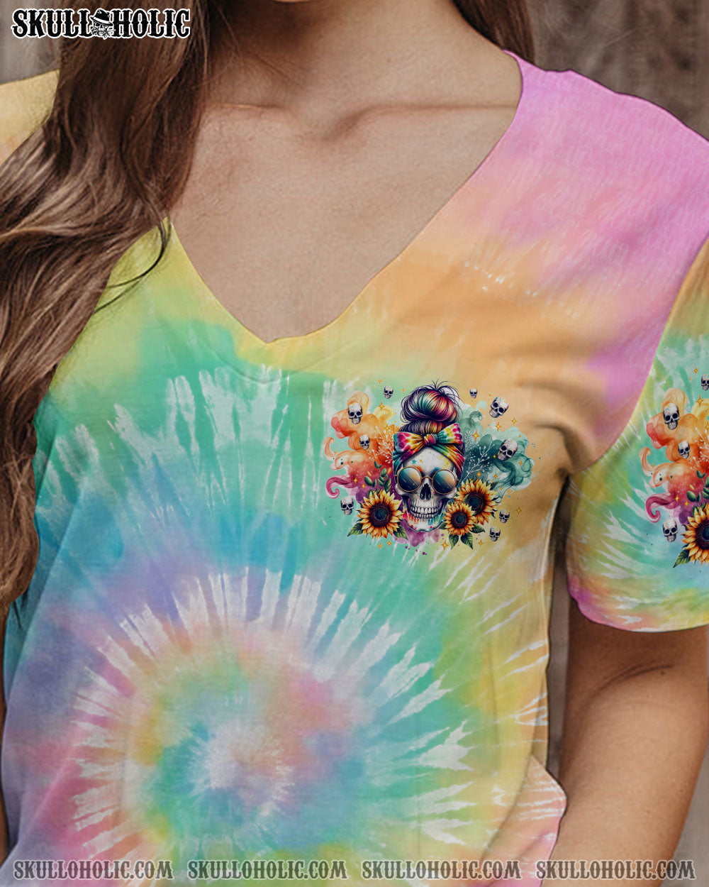 BLISSCORNERS MY GIVE A F IS BROKEN MESSY BUN SKULL ALL OVER PRINT