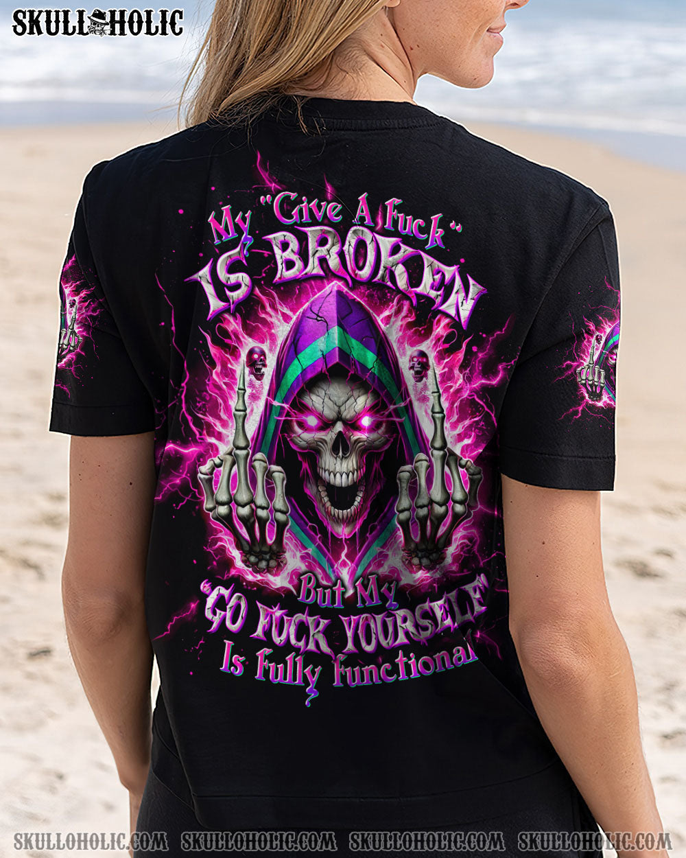 BLISSCORNERS MY GIVE A F IS BROKEN REAPER FIRE SKULL ALL OVER PRINT