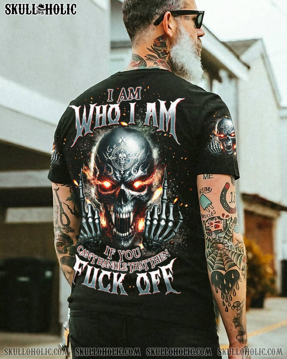 BLISSCORNERS I AM WHO I AM SKULL  ALL OVER PRINT