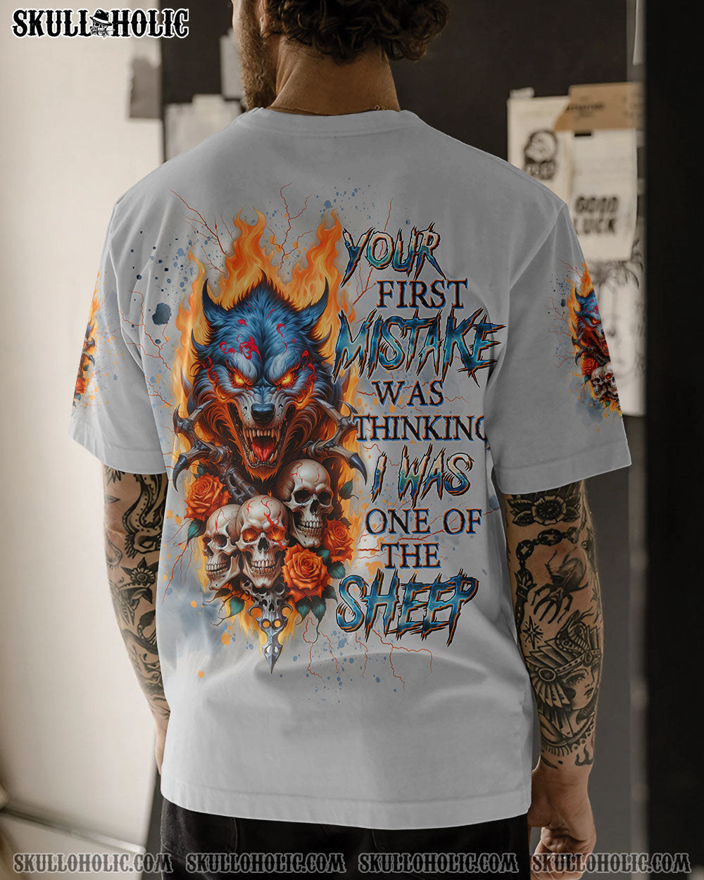 BLISSCORNERS YOUR FIRST MISTAKE WOLF SKULL ALL OVER PRINT