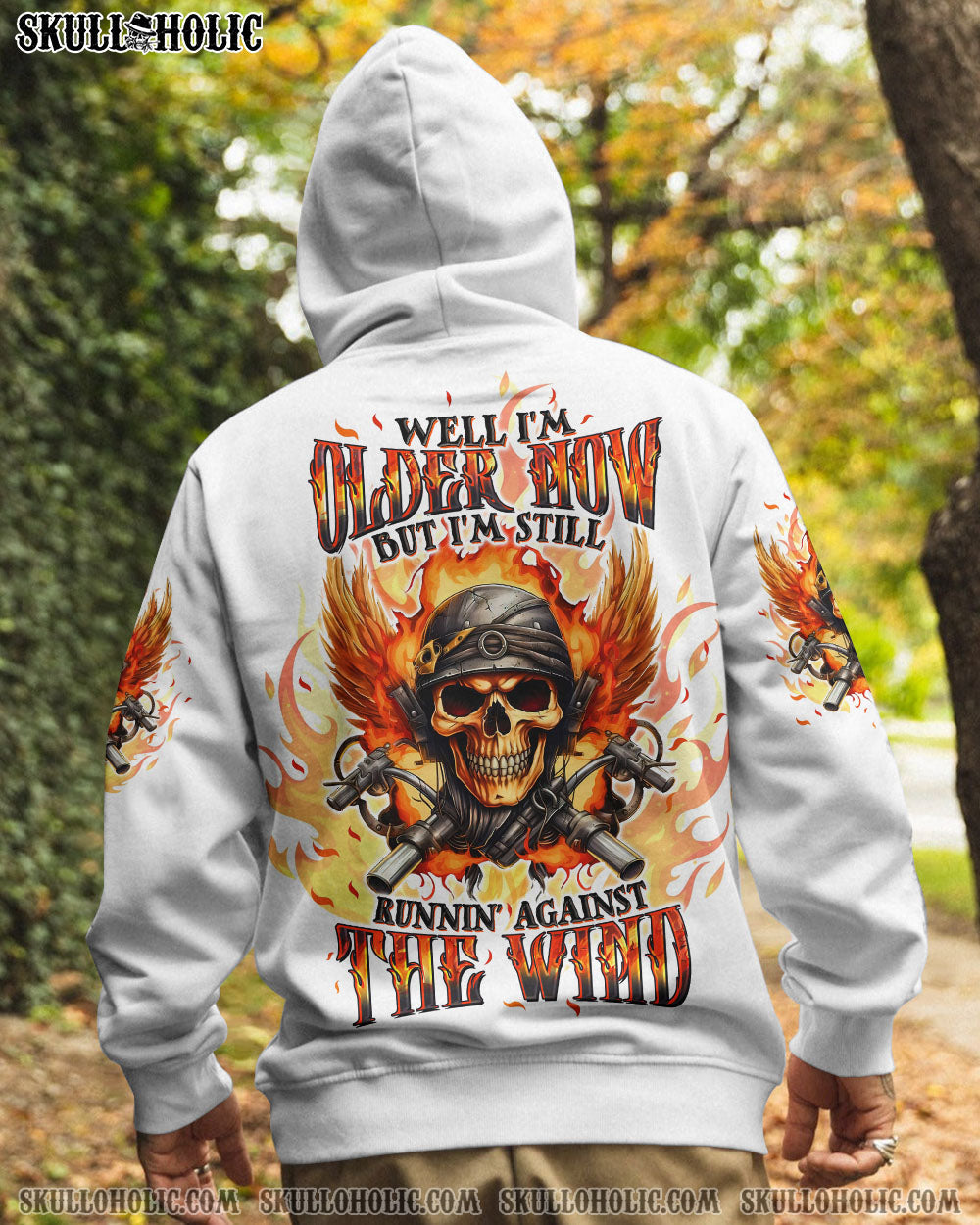 BLISSCORNERS RUNNING AGAINST THE WIND BIKER SKULL ALL OVER PRINT