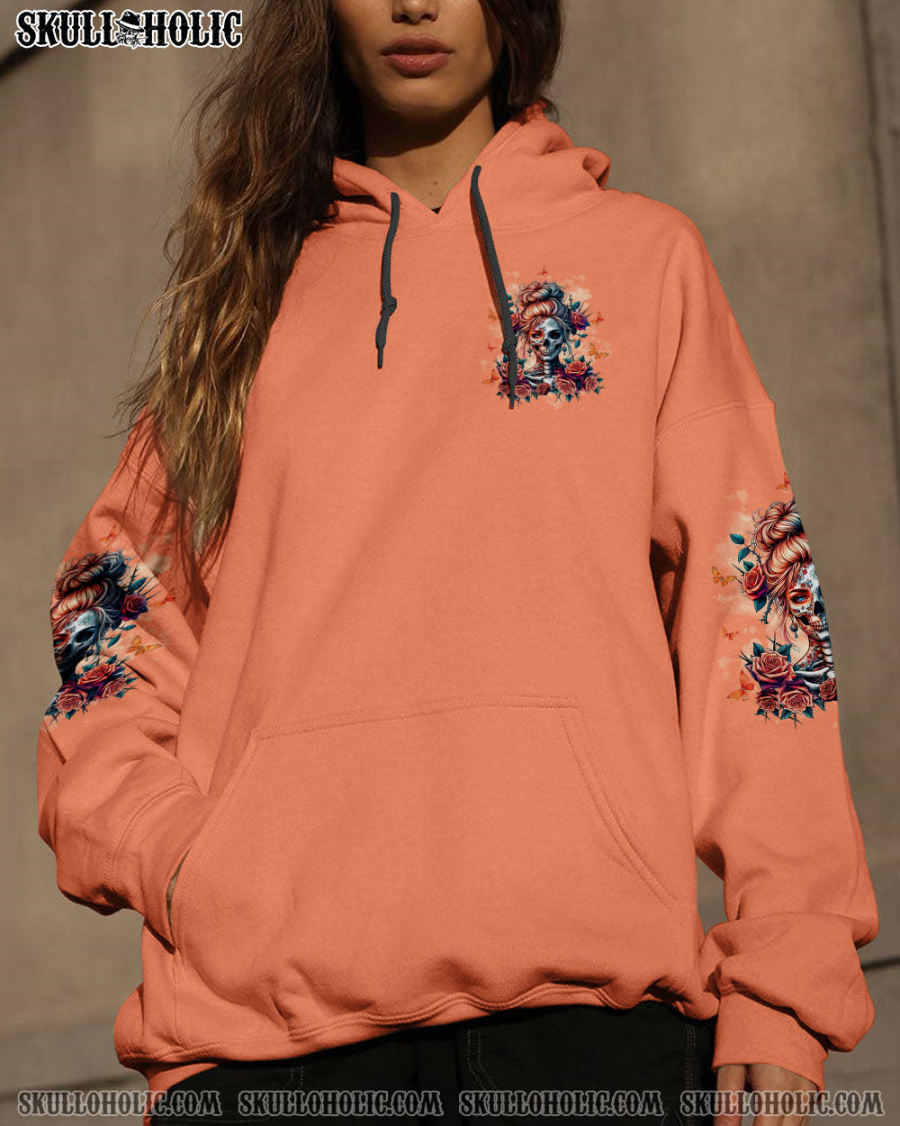 BLISSCORNERS HOLD MY HALO SKULL MESSY BUN ALL OVER PRINT