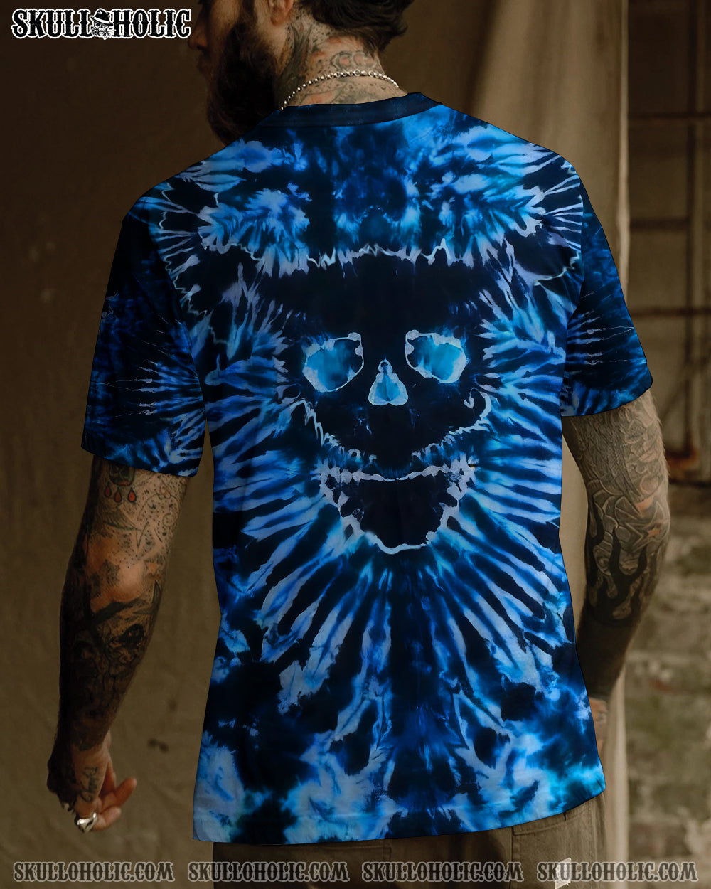 BLISSCORNERS DEMON SKULL TIE DYE  ALL OVER PRINT