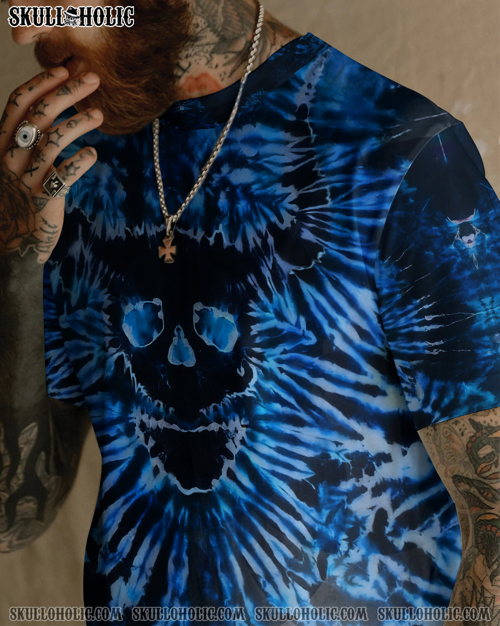 BLISSCORNERS DEMON SKULL TIE DYE  ALL OVER PRINT