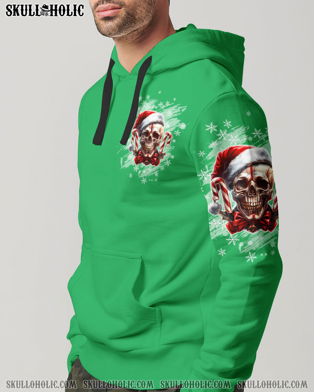 BLISSCORNERS ON THE NAUGHTY LIST SKULL CHRISTMAS ALL OVER PRINT