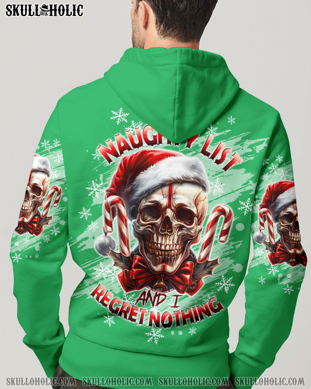 BLISSCORNERS ON THE NAUGHTY LIST SKULL CHRISTMAS ALL OVER PRINT