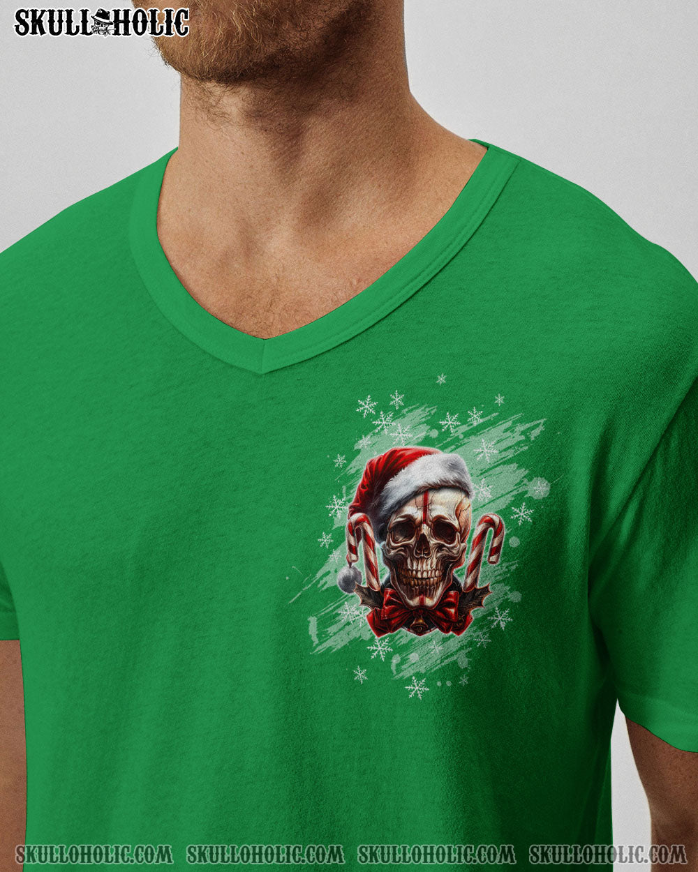 BLISSCORNERS ON THE NAUGHTY LIST SKULL CHRISTMAS ALL OVER PRINT
