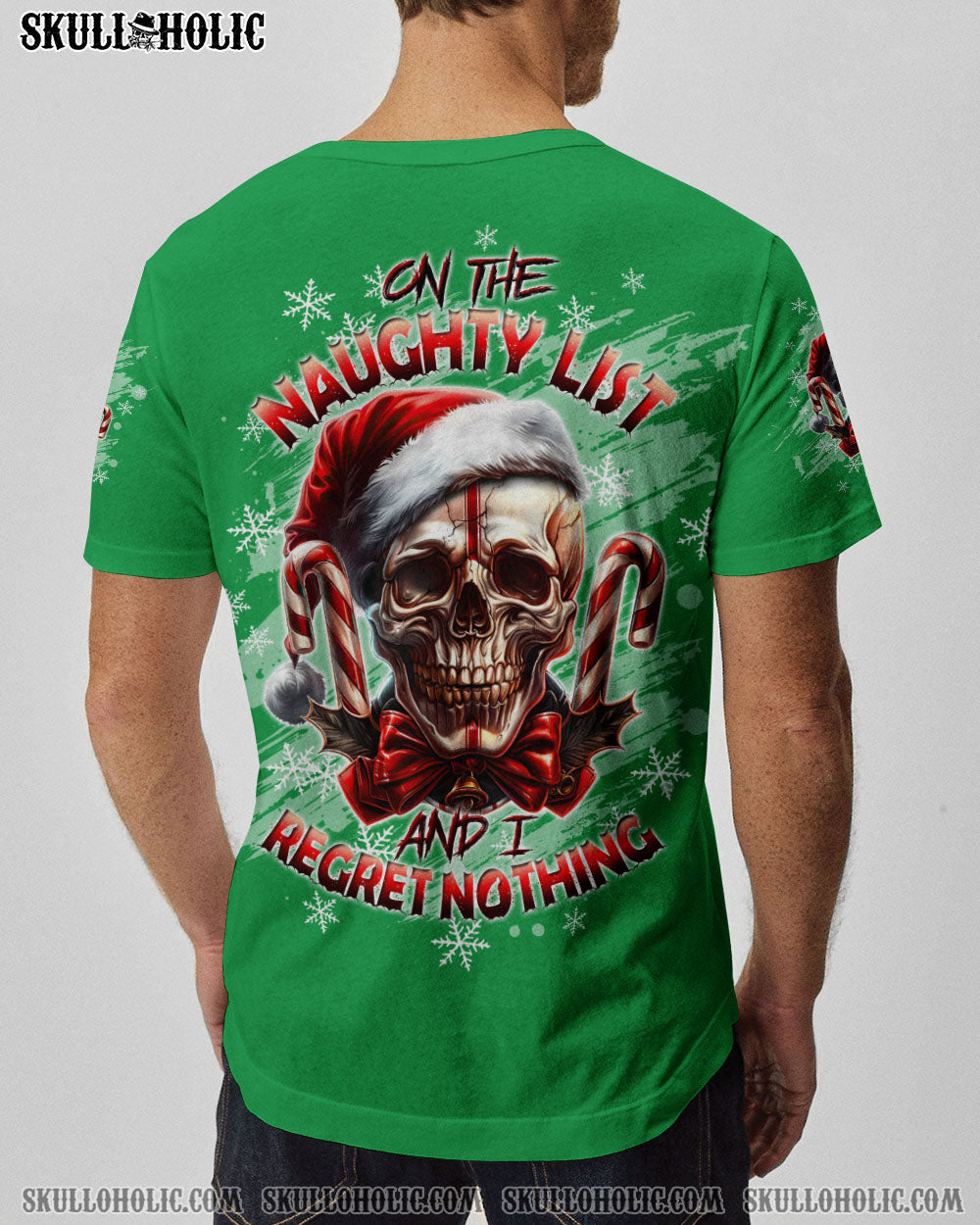 BLISSCORNERS ON THE NAUGHTY LIST SKULL CHRISTMAS ALL OVER PRINT