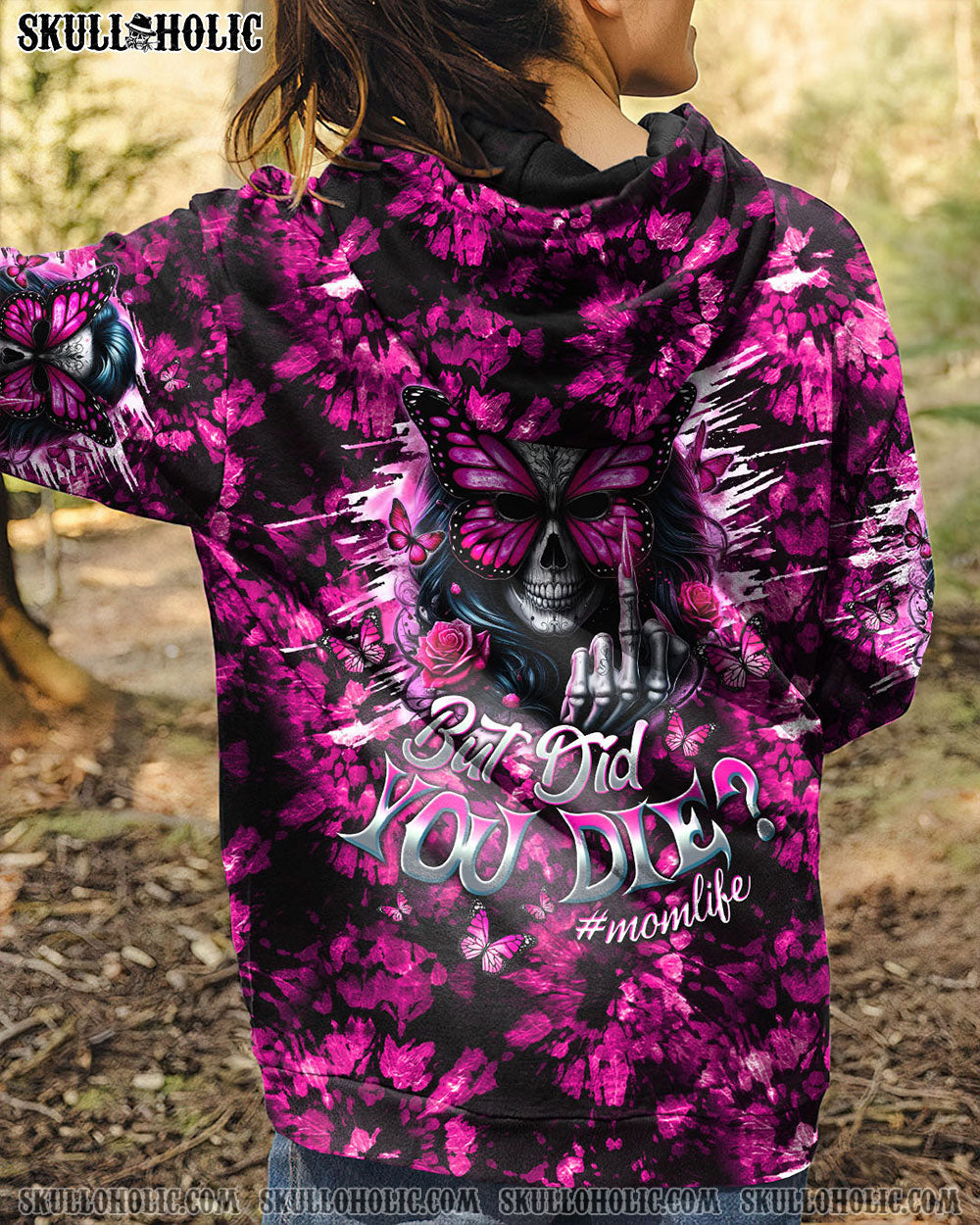 BLISSCORNERS BUT DID YOU DIE MOM LIFE  SKULL LADY TIE DYE  ALL OVER PRINT