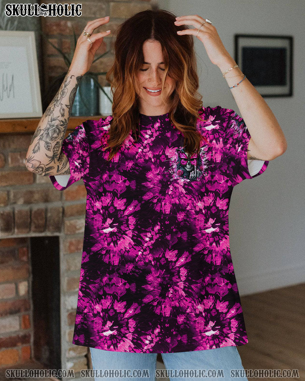 BLISSCORNERS BUT DID YOU DIE MOM LIFE  SKULL LADY TIE DYE  ALL OVER PRINT