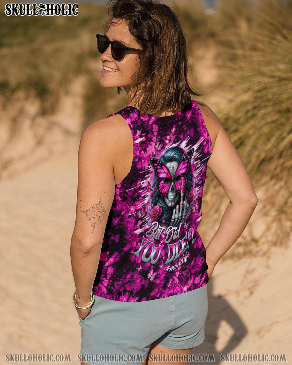 BLISSCORNERS BUT DID YOU DIE MOM LIFE  SKULL LADY TIE DYE  ALL OVER PRINT