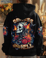 BLISSCORNERS (HOT DEAL) HALF GODDESS HALF HELL SKULL LADY ALL OVER PRINT