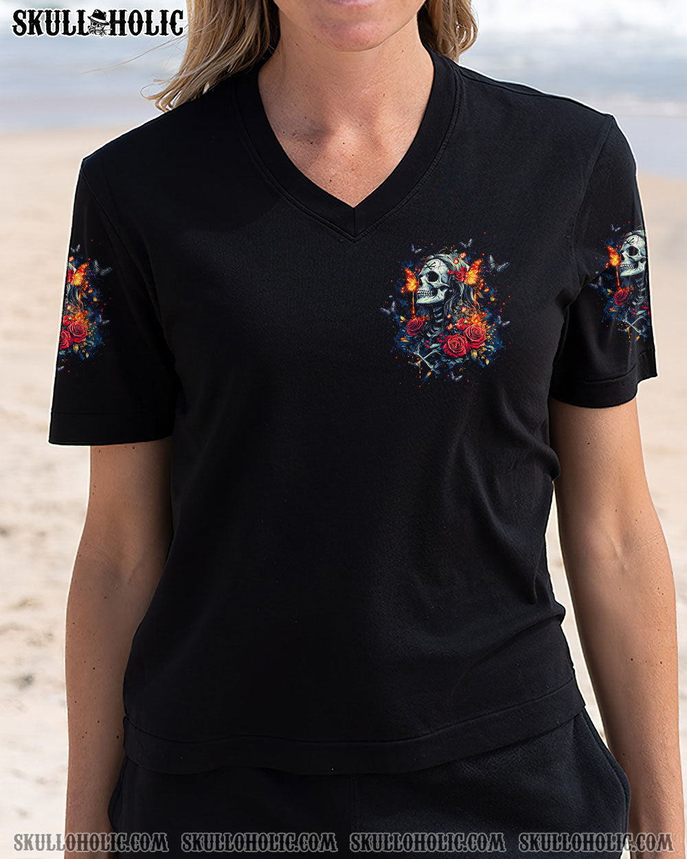 BLISSCORNERS (HOT DEAL) HALF GODDESS HALF HELL SKULL LADY ALL OVER PRINT