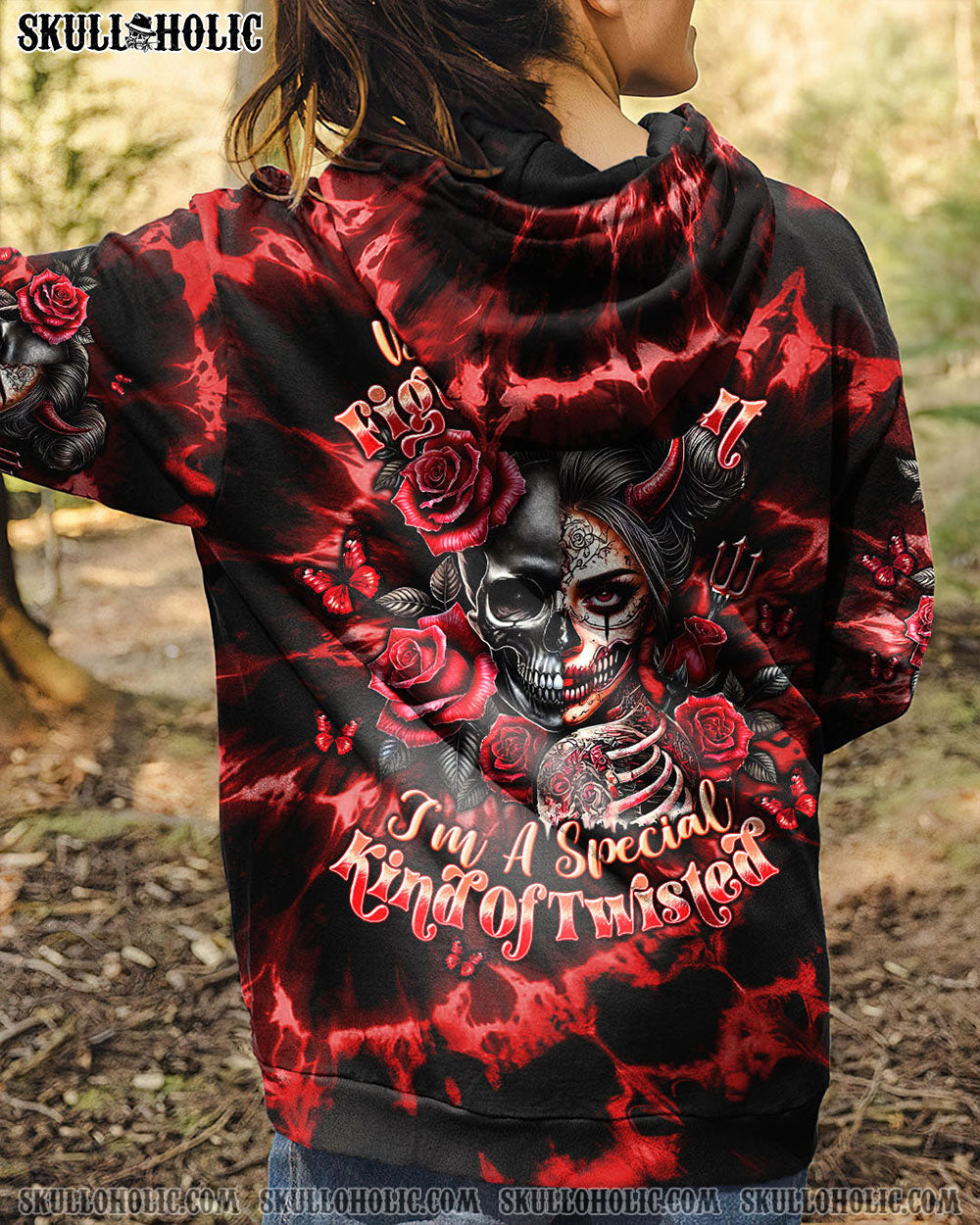 BLISSCORNERS DON'T TRY TO FIGURE ME OUT SKULL LADY  ALL OVER PRINT
