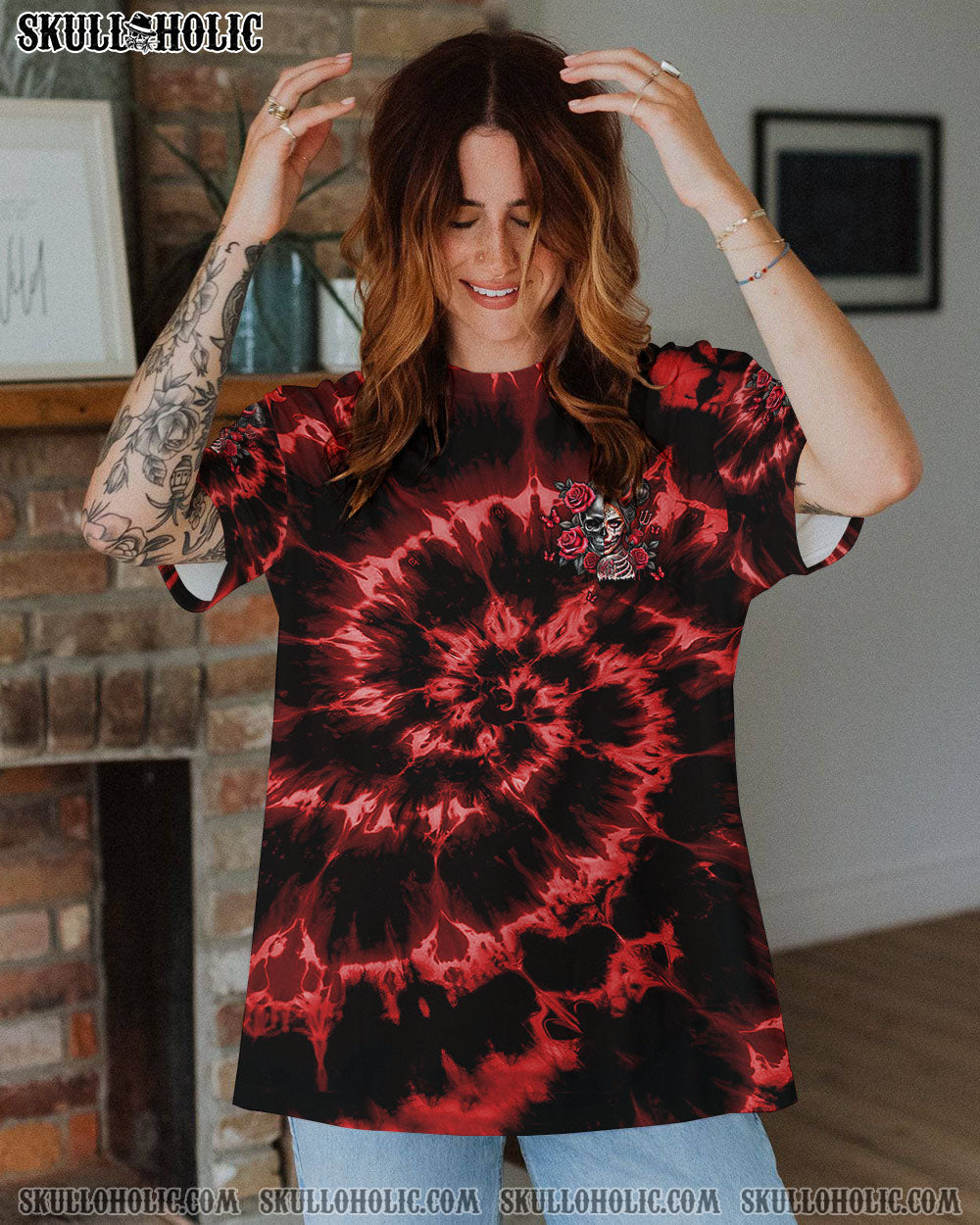 BLISSCORNERS DON'T TRY TO FIGURE ME OUT SKULL LADY  ALL OVER PRINT