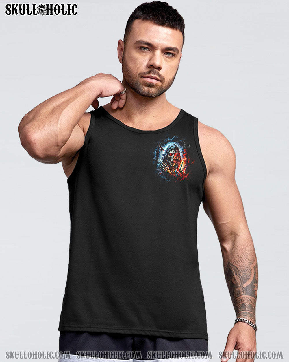 BLISSCORNERS I ASKED THE DEVIL SKULL REAPER ALL OVER PRINT