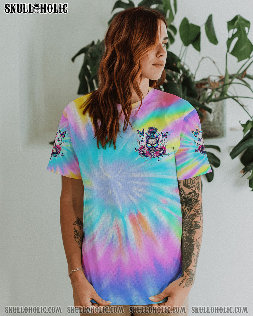 BLISSCORNERS I'M TOO OLD MESSY BUN SKULL ALL OVER PRINT