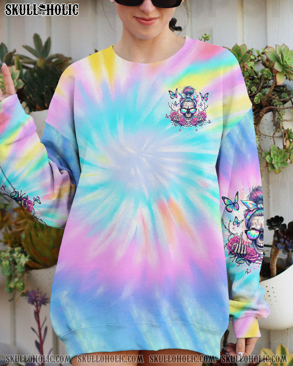 BLISSCORNERS I'M TOO OLD MESSY BUN SKULL ALL OVER PRINT