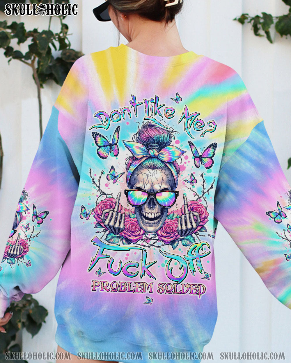 BLISSCORNERS I'M TOO OLD MESSY BUN SKULL ALL OVER PRINT