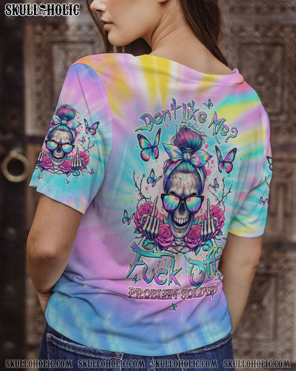 BLISSCORNERS I'M TOO OLD MESSY BUN SKULL ALL OVER PRINT