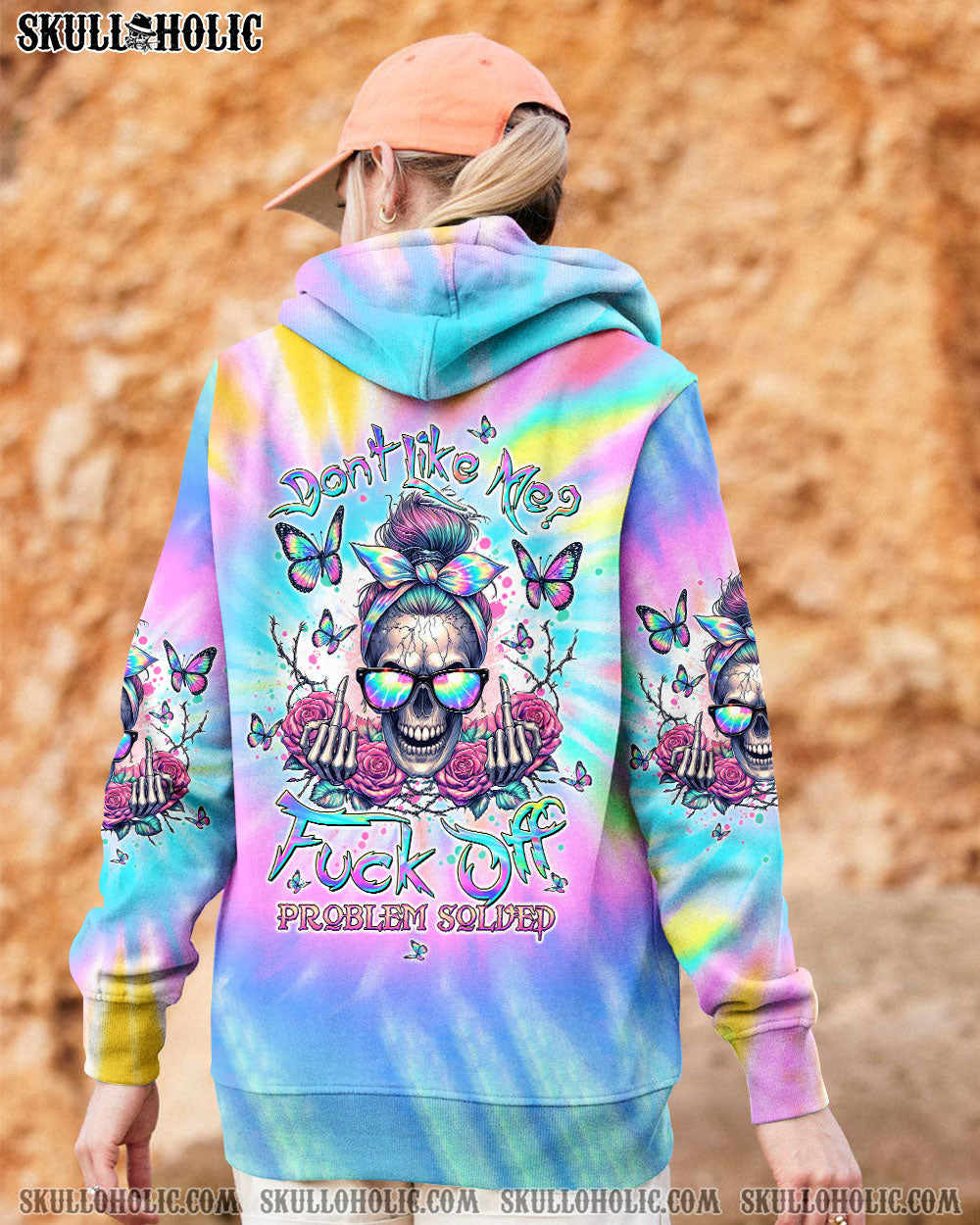 BLISSCORNERS I'M TOO OLD MESSY BUN SKULL ALL OVER PRINT