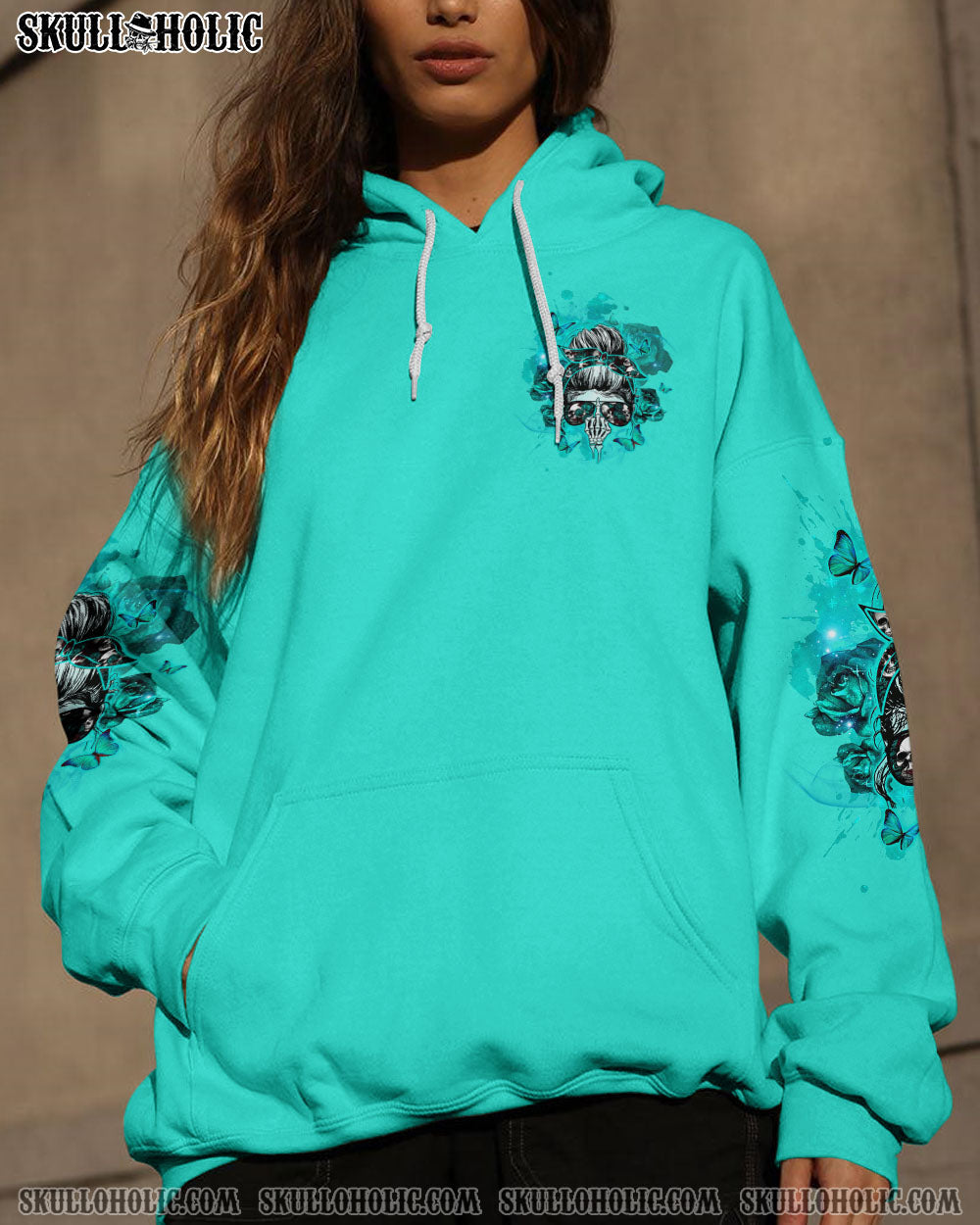 BLISSCORNERS I AM WHO I AM SKULL MESSY BUN ALL OVER PRINT
