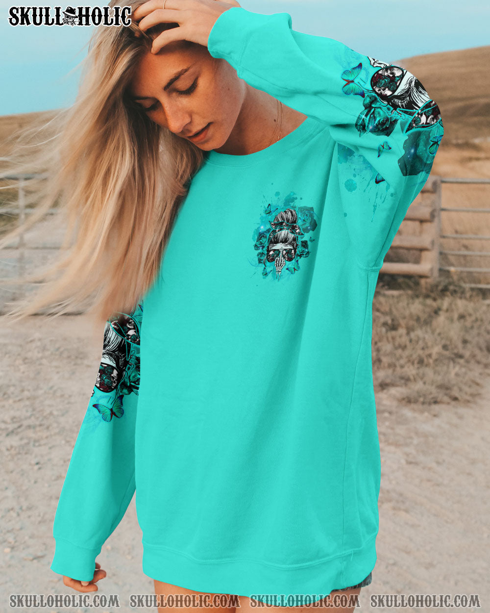 BLISSCORNERS I AM WHO I AM SKULL MESSY BUN ALL OVER PRINT