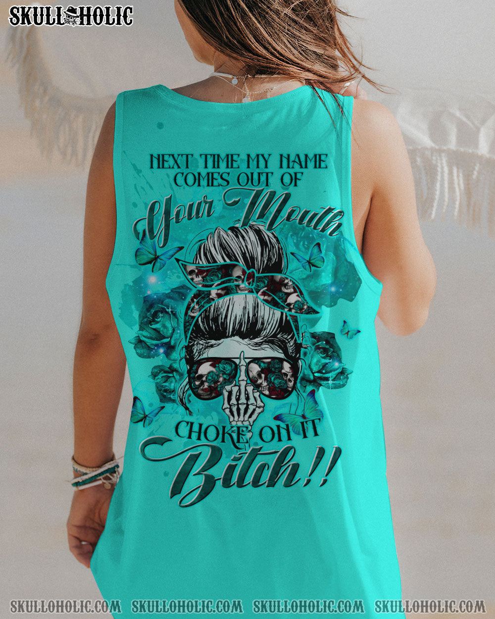 BLISSCORNERS I AM WHO I AM SKULL MESSY BUN ALL OVER PRINT