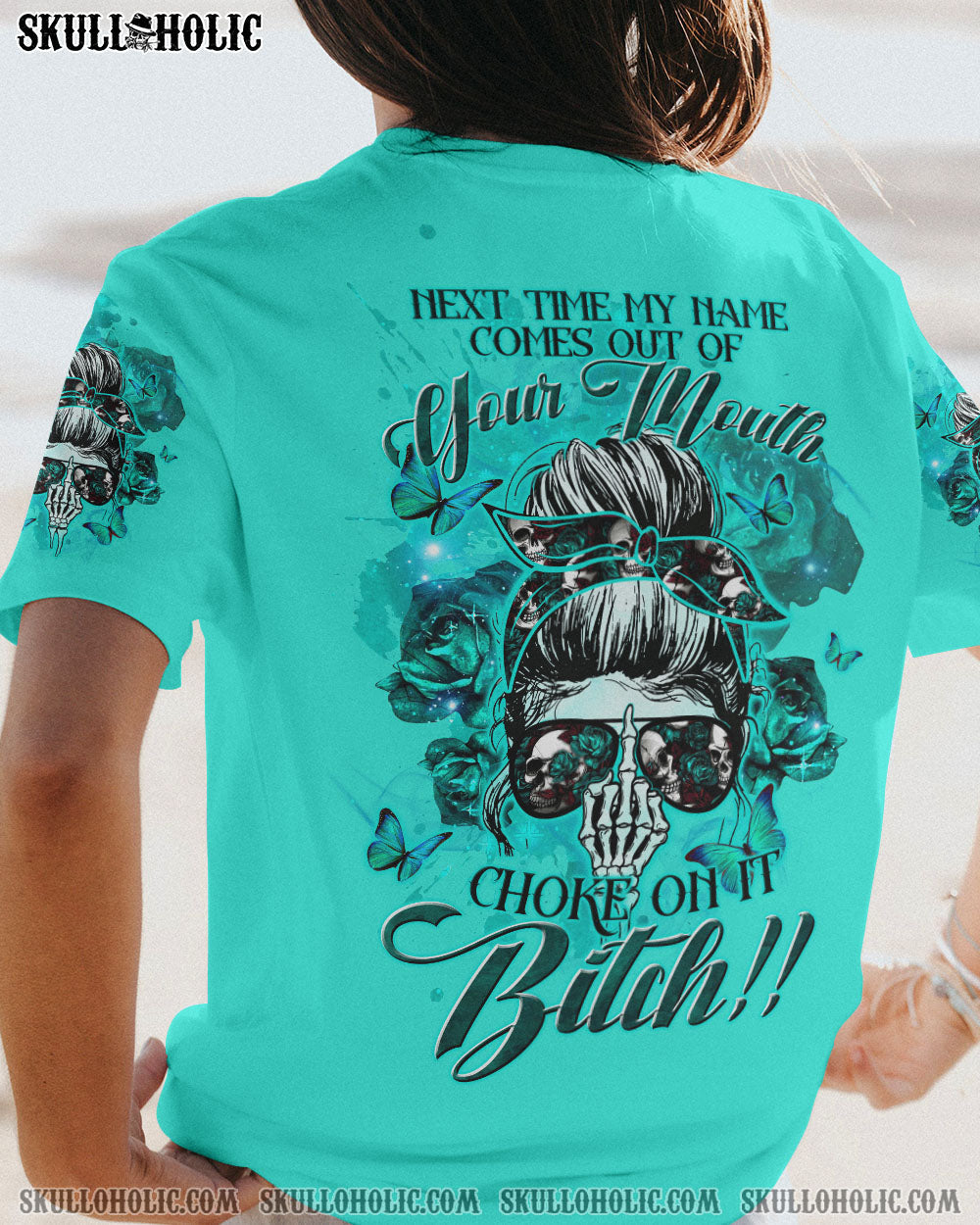 BLISSCORNERS I AM WHO I AM SKULL MESSY BUN ALL OVER PRINT