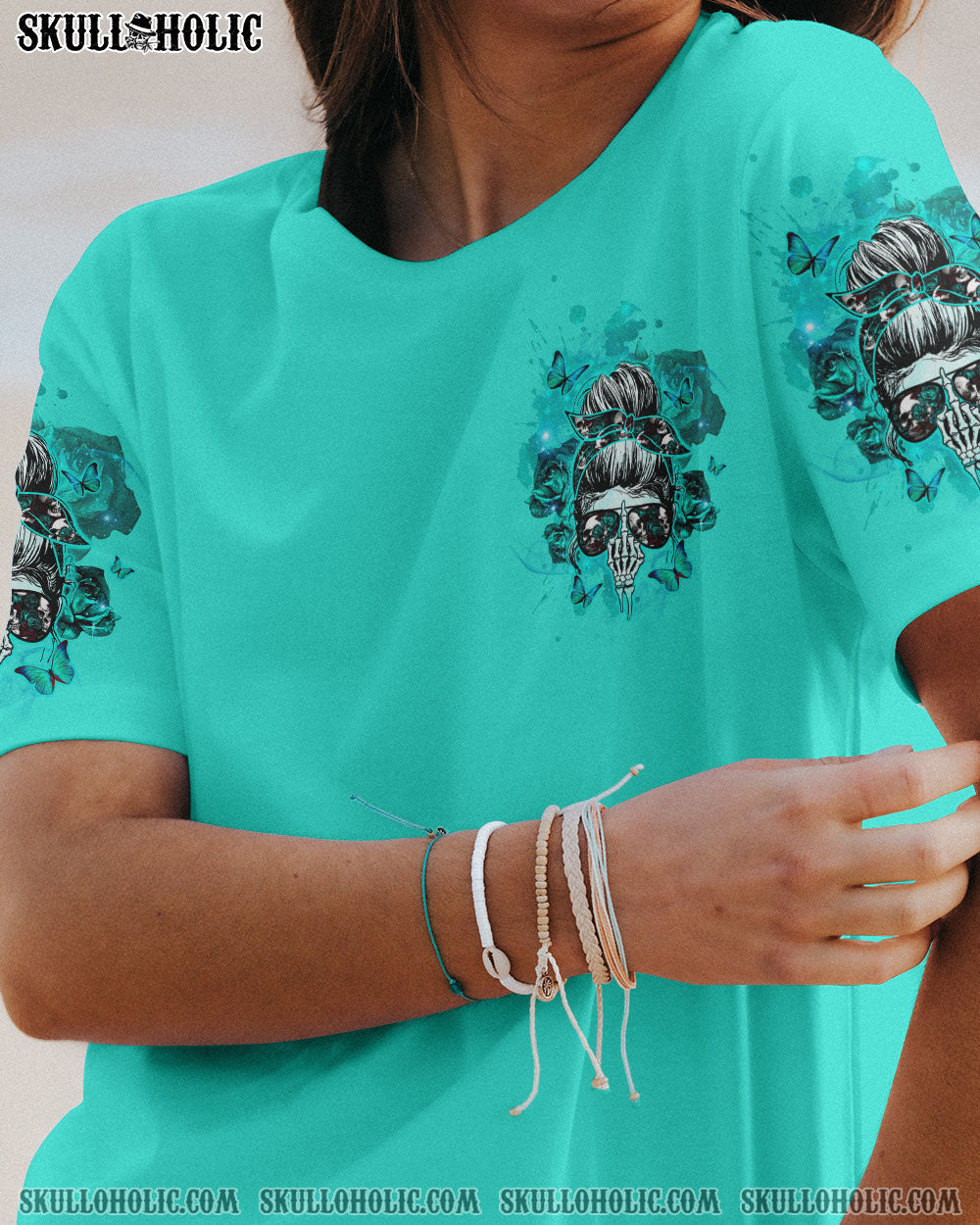 BLISSCORNERS I AM WHO I AM SKULL MESSY BUN ALL OVER PRINT