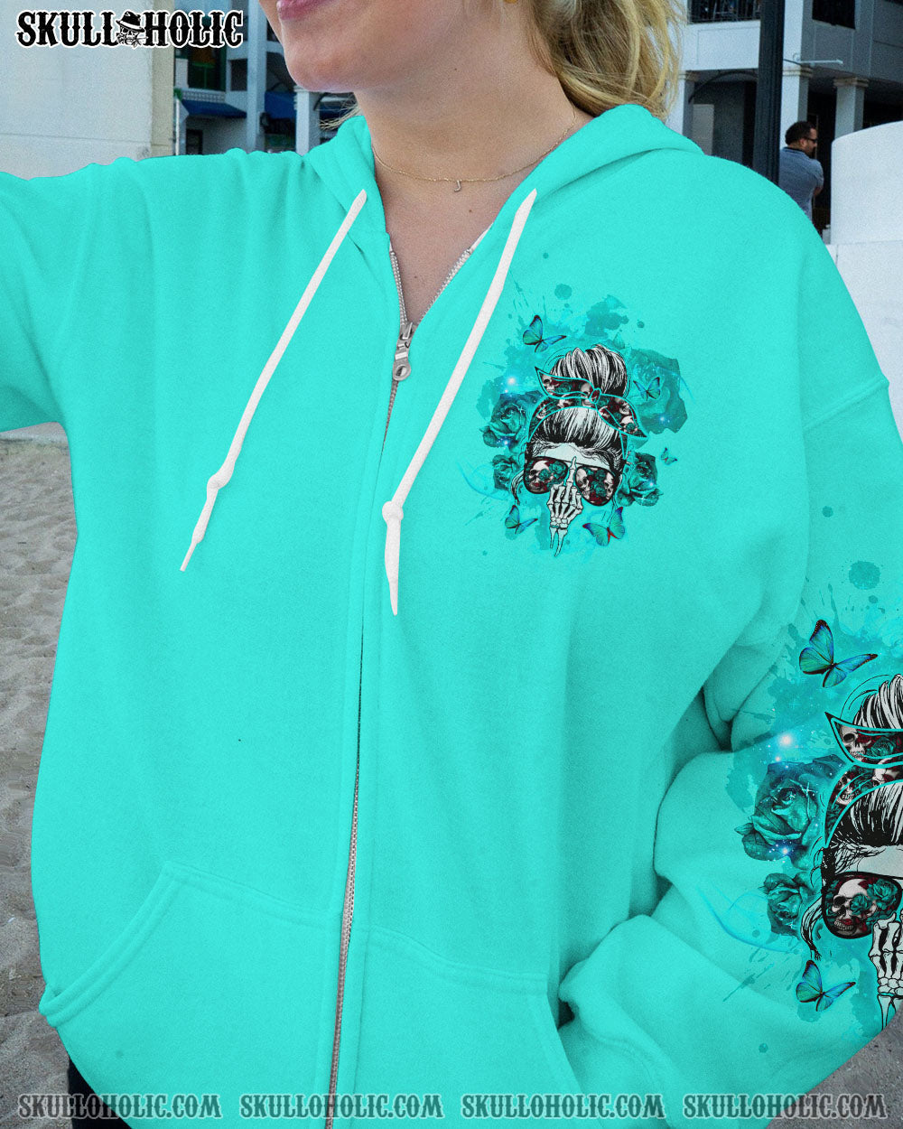 BLISSCORNERS I AM WHO I AM SKULL MESSY BUN ALL OVER PRINT